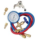 MAGICLULU Car Ac Pressure Gauge Manifold Gauge Set with Air Conditioner Hose for Automotive Refrigeration Charging Service and Ac Measurement Tool, Silicone Oil Kit with Random Random Color