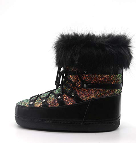 Cape Robbin Polar Warm Winter Boots For Women Girls, Lace Up Faux Fur Moon Boots, Ladies Winter Boots - Black Size 7 #TOP1