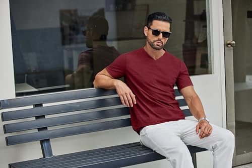 COOFANDY Men's T Shirts Short Sleeve Classic V Neck Casual Summer Basic Tee - Image 5