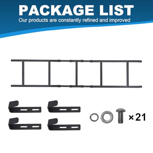 Image of RV Bunk Bed Ladder, Upgraded - Adjustable Height 55 inch-71 inch, Telescoping Heavy Duty Travel Trailer Bed Ladders with 4 Hook and Foot Caps, Anti-Slip Ladder for Home Dorm Appartments, Load 300 LBS -Black