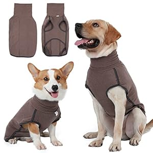 Hjyokuso Dog Jumper Fleece Vest Sweater, Warm & Lightweight Pullover Pajama Coat, Autumn Winter Cold Weather Puppy Clothes Jacket for Small Medium Large Dogs (Brown 2XL)