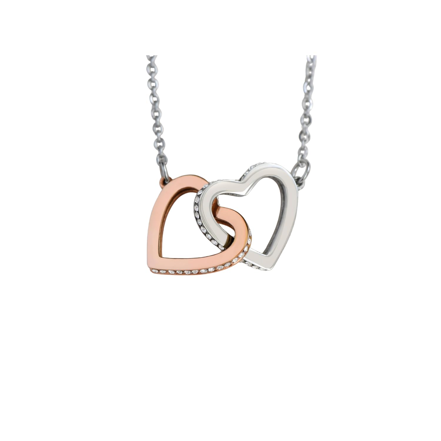 FABUNORA 925 Sterling Silver Chain Pendant & Interlocking Hearts Necklace Best Jewellery Gift For My Wife, Pendant For Wife With Message Card (B0CXPD71YF) Amazon Price History, Amazon Price Tracker