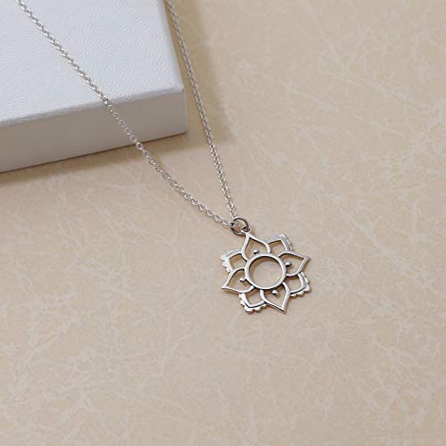 Boma Jewelry Sterling Silver Lotus Pendant Necklace, 18 Inches3
