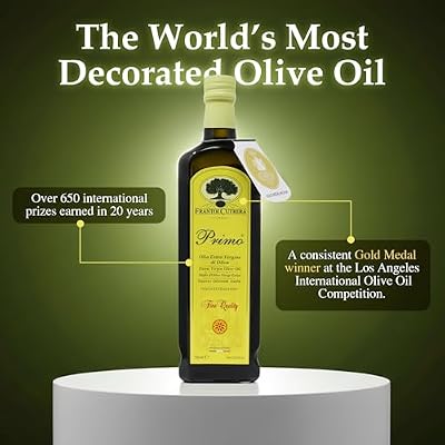 Frantoi Cutrera Primo Fine Quality Cold Extracted Italian Extra Virgin Olive Oil Cold Pressed, Polyphenol Rich Olive Oil, Authentic Sicilian EVOO Imported From Italy, 25.4 fl oz