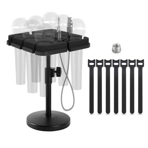 Support multi-micro en aluminium pour ranger 7 micros et éviter les chutes