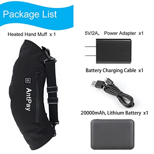Antpay Heated Hand Muff, Electric Heating Hand Warmer Pouch With Rechargeable Battery, Keep Warmth Suitable For Outdoor Hunting, Photography, Golf, Hike, Football, Snow Camping In Cold Winter #TOP5
