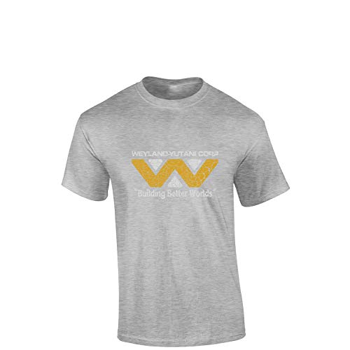 Image of Crown Designs Weyland Yutani Vintage Sci Fi Movie Film Inspired Premium Quality Regular Fit T-Shirt Top for Men and Teens - Sports Grey/Medium