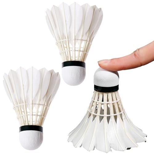 Genérico Plumillas De Bádminton | Pack de 3 Unidades de Alta Velocidad con Pluma Natural | Pluma De Pato Accesorios Deportivos Entrenamiento Equilibrio para Exteriores Y Familia