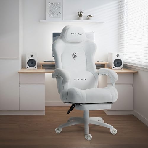 Sedia da gaming, ergonomica, con cuscino lombare massaggiante, poggiatesta regolabile in altezza, cuscino ispessito, poggiapiedi allungabile, braccioli regolabili, velluto in microfibra - Sedia gaming - Immagine 1