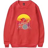 XMLFSHZCSY Nyango Star Merch Long Sleeve Unisex Trendy Round Neck Sweatshirt Harajuku Streetwear (Red,Small)