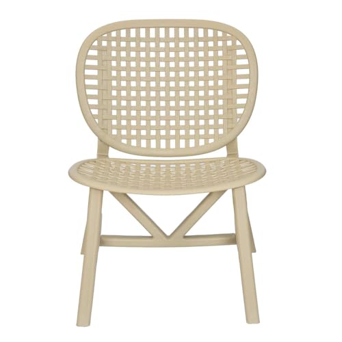 Image of Nilkamal Arena Woven Style Plastic Chair Without Cushion| Set of 2| for Home, Living Room, Balconies, Patios, Outdoor, Garden| Luxury Beige