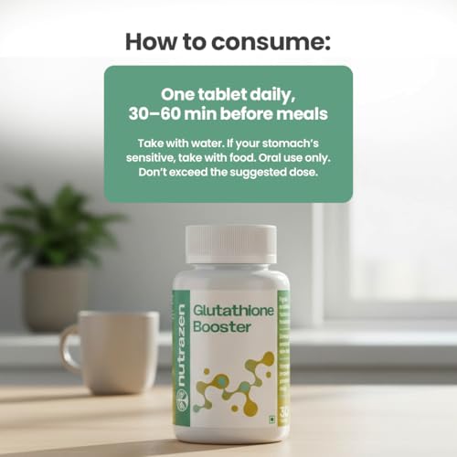 Image of Nutrazen Glutathione Booster - 30 Tablets | Skin Brightening, Anti-Oxidant