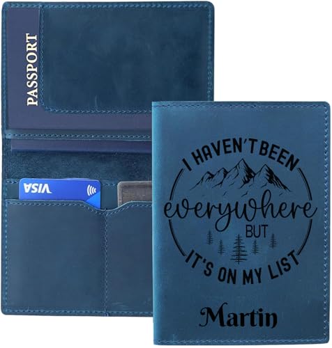 Personalized Leather Passport Holder, Custom Travel Wallet, Genuine Leather Passport Cover- Custom Engraved Passport Wallet, Wallet for Passports - Thumbnail 4