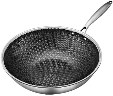 Honeycomb Frying Pan Set Thickened Three Layer Steel 304 Stainless Wok