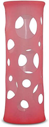 Protective Silicone Sleeve for Glass Bottles- Fits Most 15-16 Oz Double Wall Glass Tea Tumblers - (450 ml - Sleeve Only, Pink)