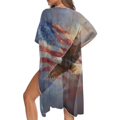 Cárdigan kimono mujer de media manga fluida para ropa de playa de verano suave