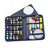 NUOBESTY Set Di Filo Da Cucito Con 40 Aghi Infilatore Forbici Lente Dingrandimento Set Di Pulsanti Compatto Per Luso Ovunque