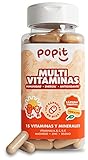 POP IT Multivitaminas y Minerales Completo - 120 Cápsulas, Cura 2 Meses - 15 Vitaminas Hombre y Vitaminas Mujer - Vegano - Multivitaminico con Vitamins A, B, C, D, Zinc y Magnesio