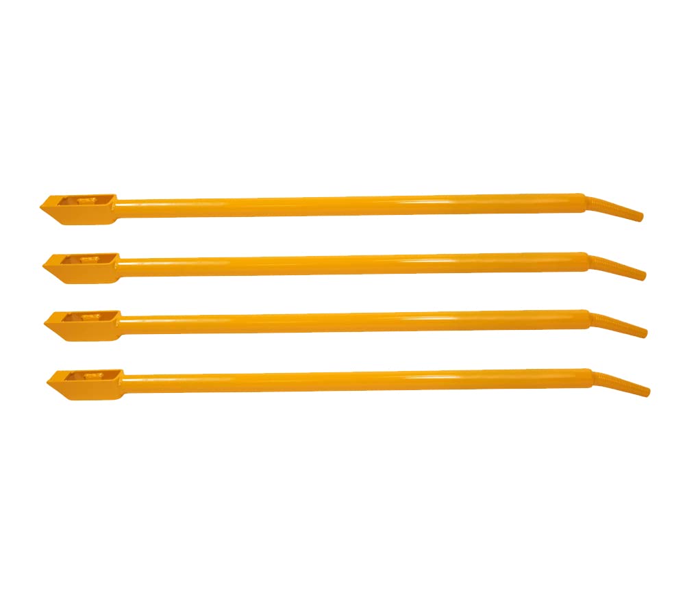 Mytee Products 4 Pack 39.5" Combination Winch Bar for Flatbed Trailer - Yellow Powder Coated Carbon-Steel Combo Winch Bar with Non-Slip Handle &amp; Square Head for Chain Lever Binders