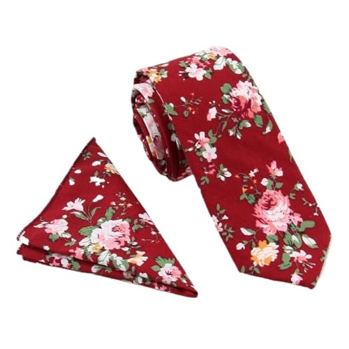 Corbata estrecha casual de 6 cm para hombre azul floral