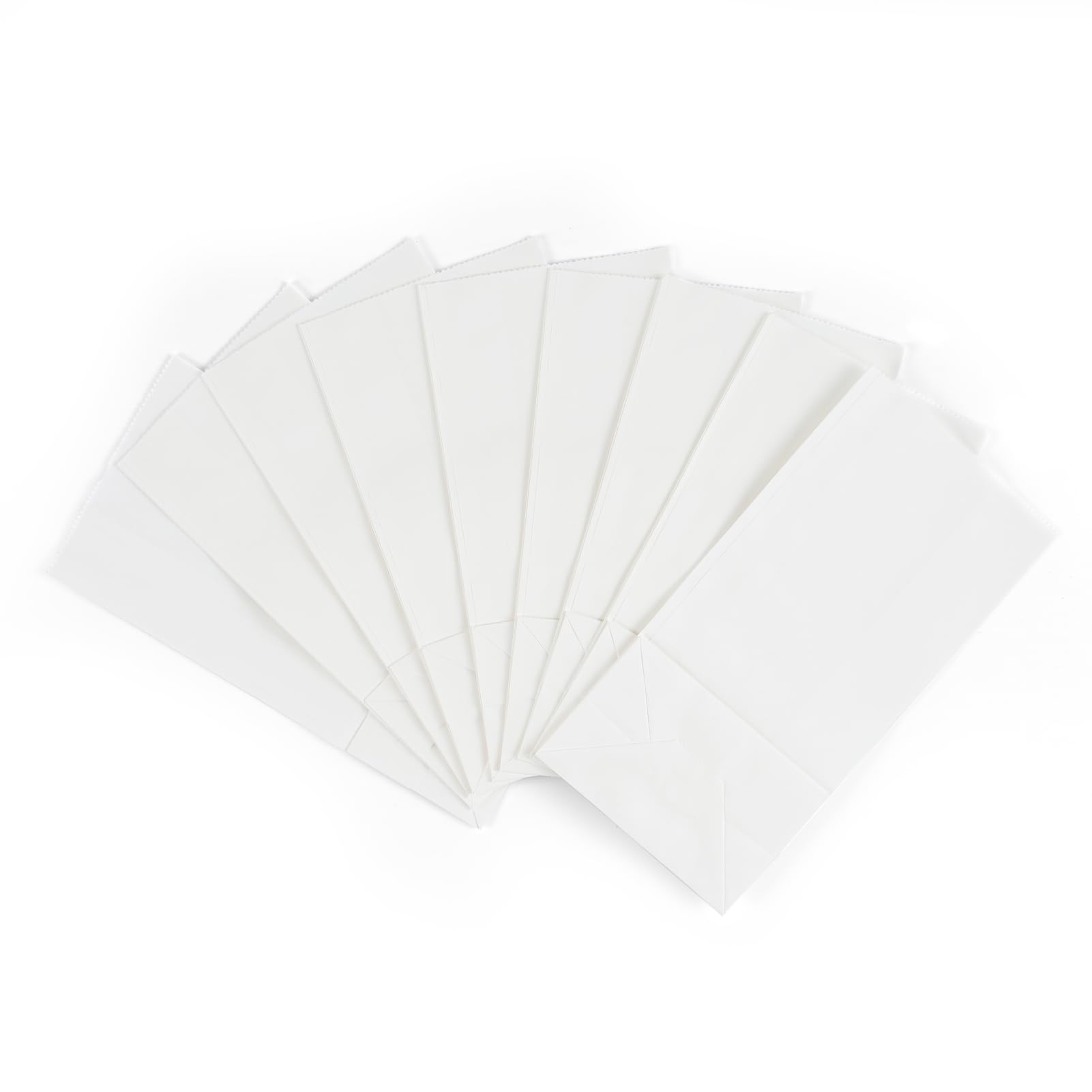 50 bolsas de papel kraft blanco de 1 libra de 3.5 x 2.2 x 6.7 pulgadas para almuerzo, desayuno, sándwiches, galletas, dulces, manualidades