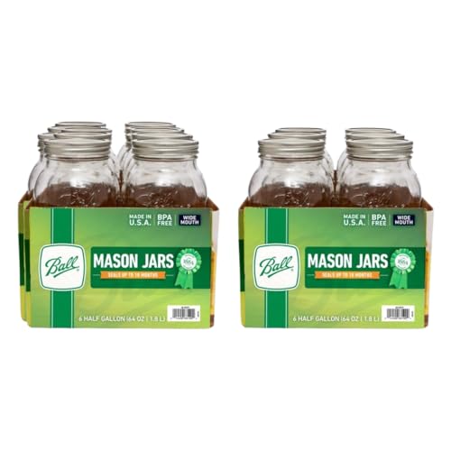 Image of Ball 64 ounce Jar, Wide Mouth, Set of 12