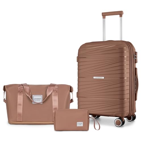 Image of LARVENDER Carry On Luggage 22x14x9 Airline Approved, Suitcases with Wheels