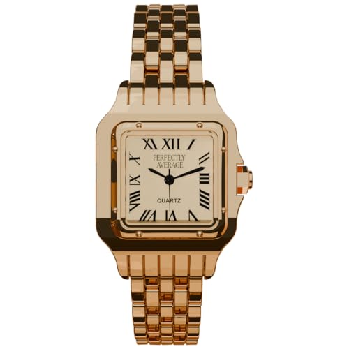 Empress Gold-Toned Watch for Women | Vintage-Inspired Square Dial Analogue Quartz Wristwatch | 18k Gold Plated Jewellery | Gift for Girlfriends & Wives
