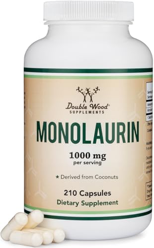 Monolaurin 1,000mg, Coconut-Derived Immune + Gut Support, 210 Cap...