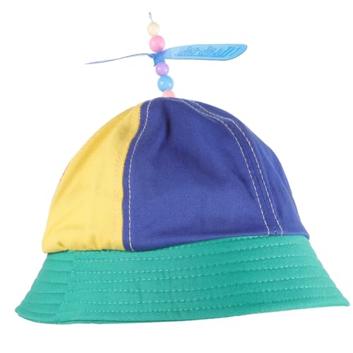 Chapeau de soleil arc-en-ciel enfant avec libellule en bambou pour la plage