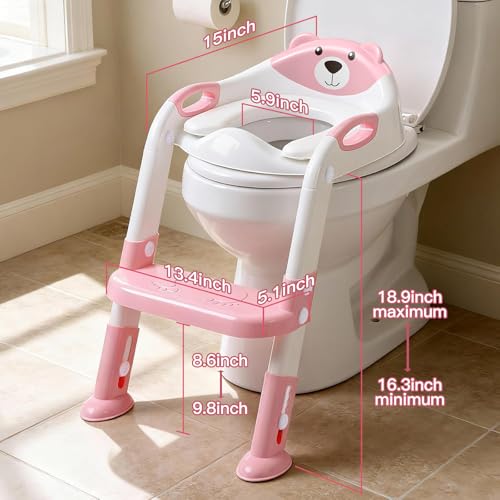 image for Potty Training Seat with Step Stool Ladder, SKYROKU Potty Training Toi