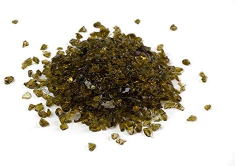 Galaxy Glass Size 1 Olive 1lb - Crushed Glass for Decorations, Crafts, Vase Filler, Terrarium, Sea Glass, Fish Tanks, Garden, Fusing, Crystals