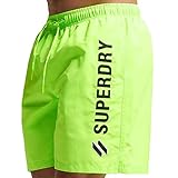Superdry Mens Code APPLQUE 19INCH W2-Swim Shorts, Neon Green, X-Large