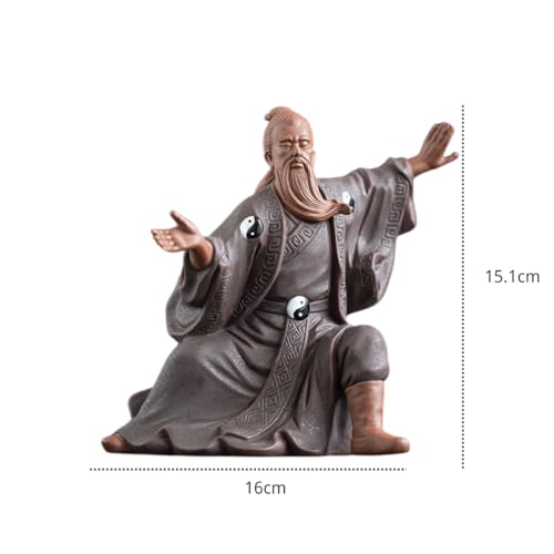 Estatua Tai Chi Master en arcilla morada artesanal miniatura 5