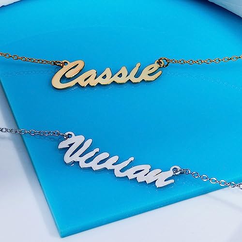 Picturesongold.com Custom Name Necklace For Women Personalized Name Necklace In Sterling Silver Or Gold Name Necklace Personalized With Any Name Or Word (Gold Script) #TOP6