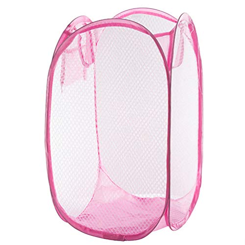 Image of Amosfun Collapsible Laundry Baskets Hamper mesh Basket Large- up hampers Foldable popup- Foldable Easy Open Mesh Laundry Clothes- Hamper Basket for College Dorm (Black)