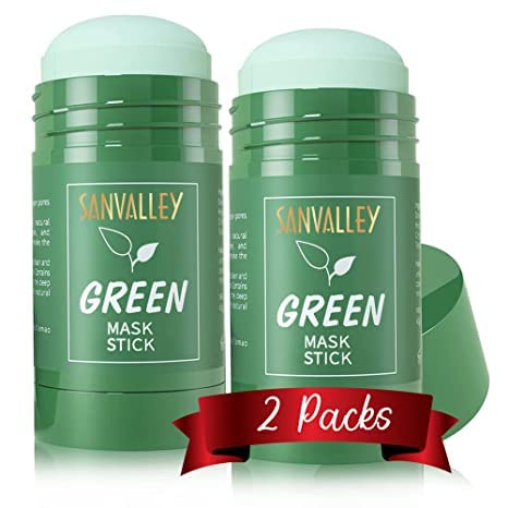 Barra de máscara de té verde removedor de puntos negros con extracto de té verde 2 unidades limpieza profunda de poros control de aceite de acné