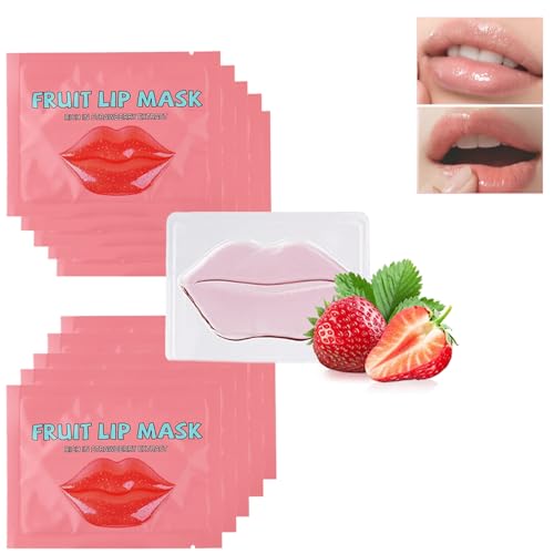 Virecose 10 Paires Masque de Collagène pour Les Lèvres, Masque Hydratant Comprimés Sleep Lip Care