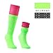 2 pairs - candy-colored women's autumn and winter mid-tube socks, solid color simple personality half-leg socks - green under rose red on - one size fits all