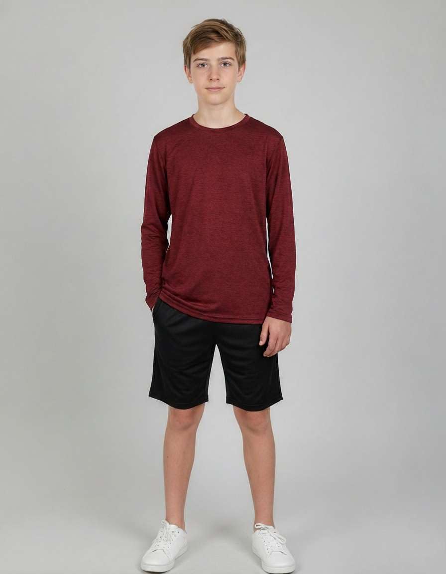 Real Essentials 4 Pack: Boys Youth Dry-Fit Moisture Wicking Active Athletic Performance Long-Sleeve T-Shirt - Image 3
