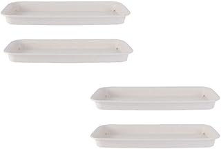 Yardwe 4Pcs Pires Planta Bandejas de Gotejamento Planta Vaso de Flores de Plástico Bandejas Base de Vaso de Plástico Pires Retangular Bandejas para Dentro de Casa Recipiente de Plantas