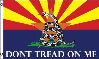 3x5 Don't Tread On Me (Arizona) Flag Lot of 5 Flags Super Polyester Nylon Flag 3'x5' House Banner 90cm x 150cm Grommets Double Stitched Premium Quality Indoor Outdoor Pole Pennant (New)