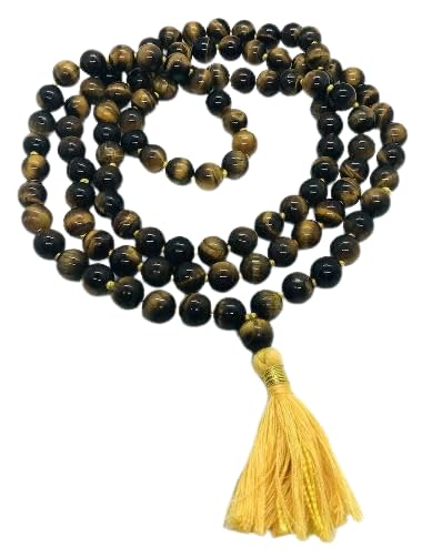 Dazzling Tigereye 108+1 Rosary Brownish Yellow Colour Tiger Eye Stone Mala Original Certified 100% प्राकृतिक टाइगर आई स्टोन माला టైగర్ ఐ మాల Tiger's Eye Mala Necklace For Mantra Chanting Use-image-38