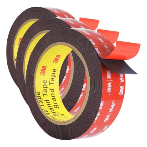 Image of Double Sided Tape Heavy Duty, Adhesive Mounting Tape Waterproof, 16.4 FT x 0.94 in, Strong Foam Tape for Walls, Automotive, Home Office Decor, Made of 3M VHB Tape (Pack of 3)