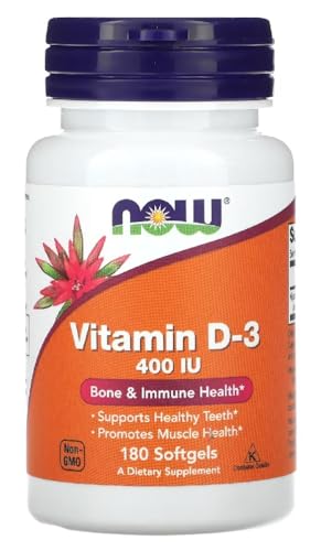 Now Foods – Vitamin D-3 400 IU | Daily Vitamin D Support – 180 Softgels