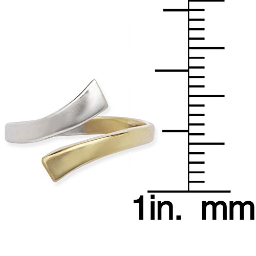 Jewelryweb Solid 14K Two Tone Gold Crossover Adjustable Polished Toe Ring (12Mmx15Mm) #TOP2