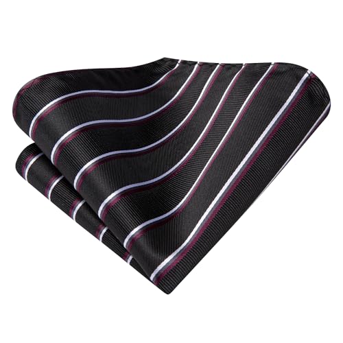 Image of Hi-Tie Men's Tie Sets Silk Paisley Striped Necktie Pocket Square Cuff-links Sets Wedding Business Holiday
