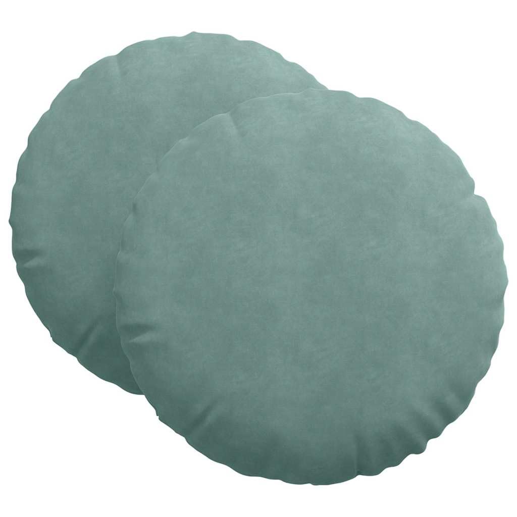 Juego de 2 cojines para el suelo, color verde mar, 60 x 21 cm