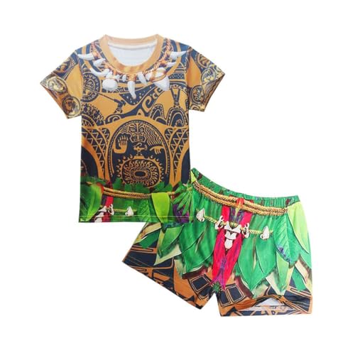 Maui Kids Costume Kid Maui Tattoo Shirt Short Set Novelty...