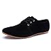 DEARWEN Men's Casual Suede Leather Lace up Oxford Shoes Black US 10.5
